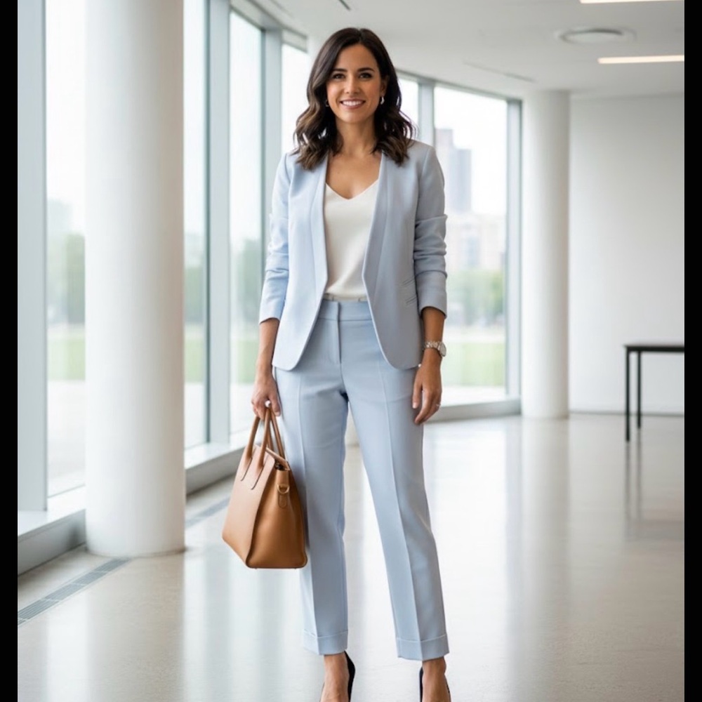 The Limited Women's Soft Blue Blazer and  pants the complete set